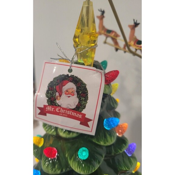 Mr. Christmas 16" Animated Ceramic Nostalgic Christmas Tree Rotating Black Santa - Picture 7 of 15